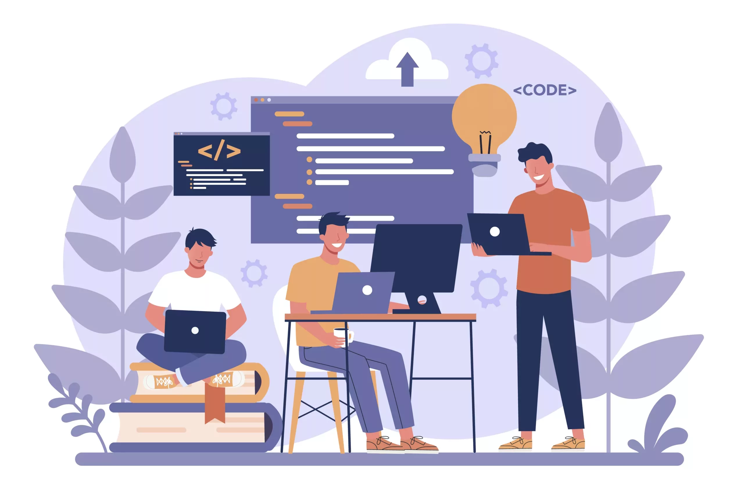 Software developer concept. Idea of programming and coding, IT Staff Augmentation