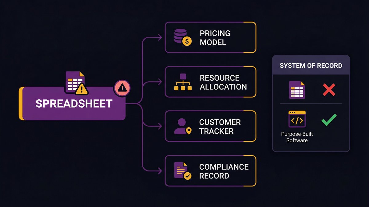 replace spreadsheets with software, operations team reviewing dashboard replacing manual workflow spreadsheet