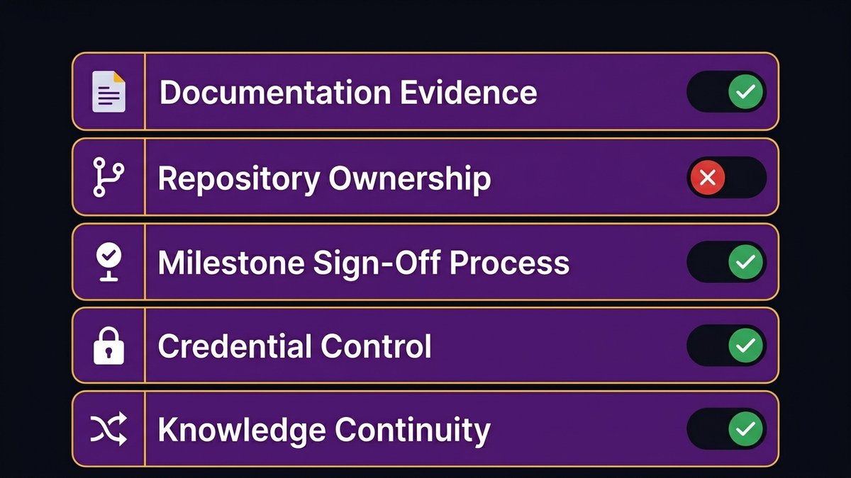 RFP evaluation criteria for vendor accountability including documentation standards and IP transfer requirements
