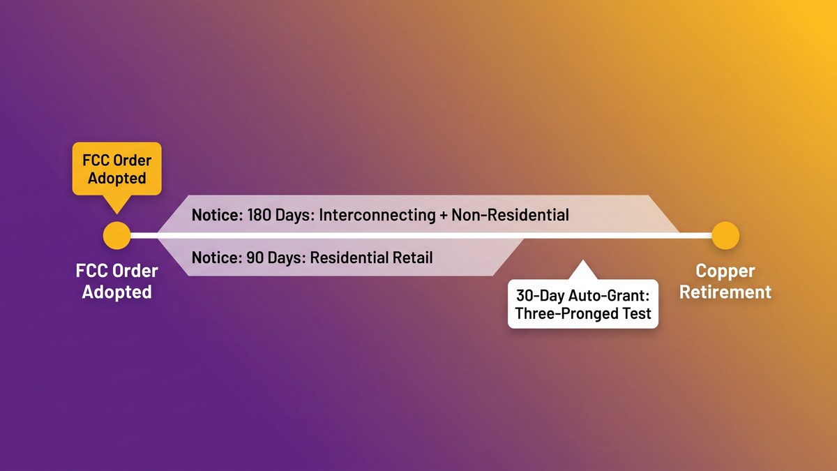 Copper retirement FCC order 2026 compliance timeline for regional telco operators